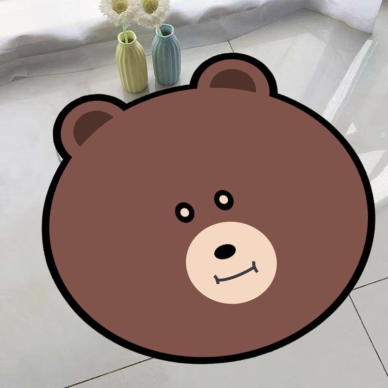 Tapete de Chão de Lama Diatomácea Desenho Animado Tapete de Chão de Banheiro Absorção de Água Secagem Rápida Tapete Antiderrapante Resistente à Sujeira e Fácil de Cuidar Tapete para os Pés