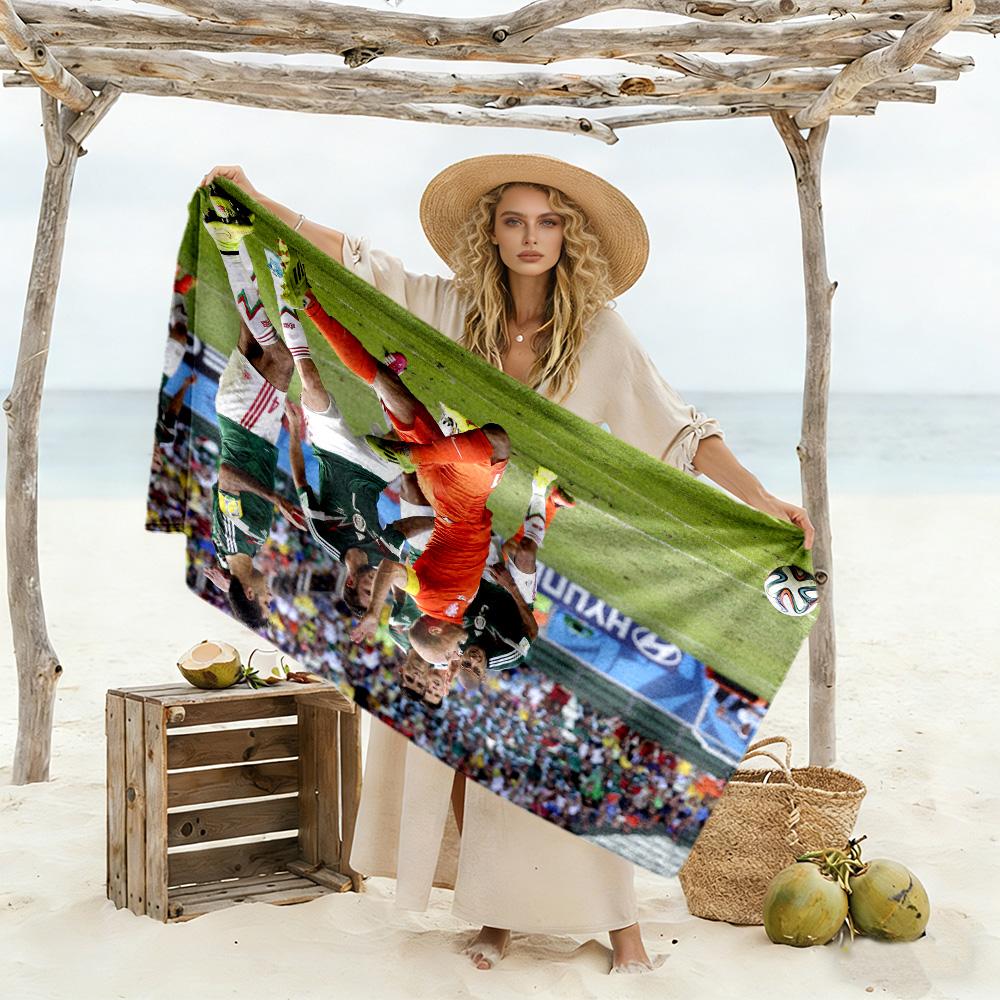 Football Match Progress Beach Towel Super Soft & Absorbent Comfortable Lightweight