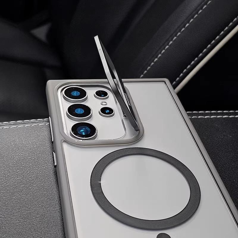 Samsung S26 Ultra Metal Lens Bracket & S25 Plus Magnetic Transparent Phone Case