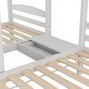 Etagenbett 90x200 3 Kinder EN747 zertifiziert Hochbett Holzbett Stauraumtreppe Jugendbett 3 Betten Lattenrost ohne Matratze Weiß