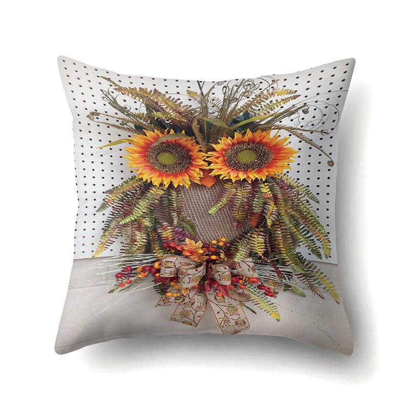 Thanksgiving Pillowcase Blessing Maple Leaf Pumpkin Sofa Cushion Cover Office Home Living Room Pillowcase