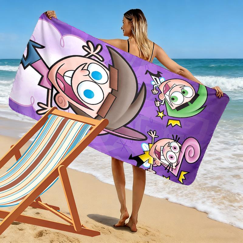 Exaggerated Cartoon Character 2D Flat Print Beach Towel, Large Soft Quick Dry Towel for Beach Camping SwimmingZSTJ0915297