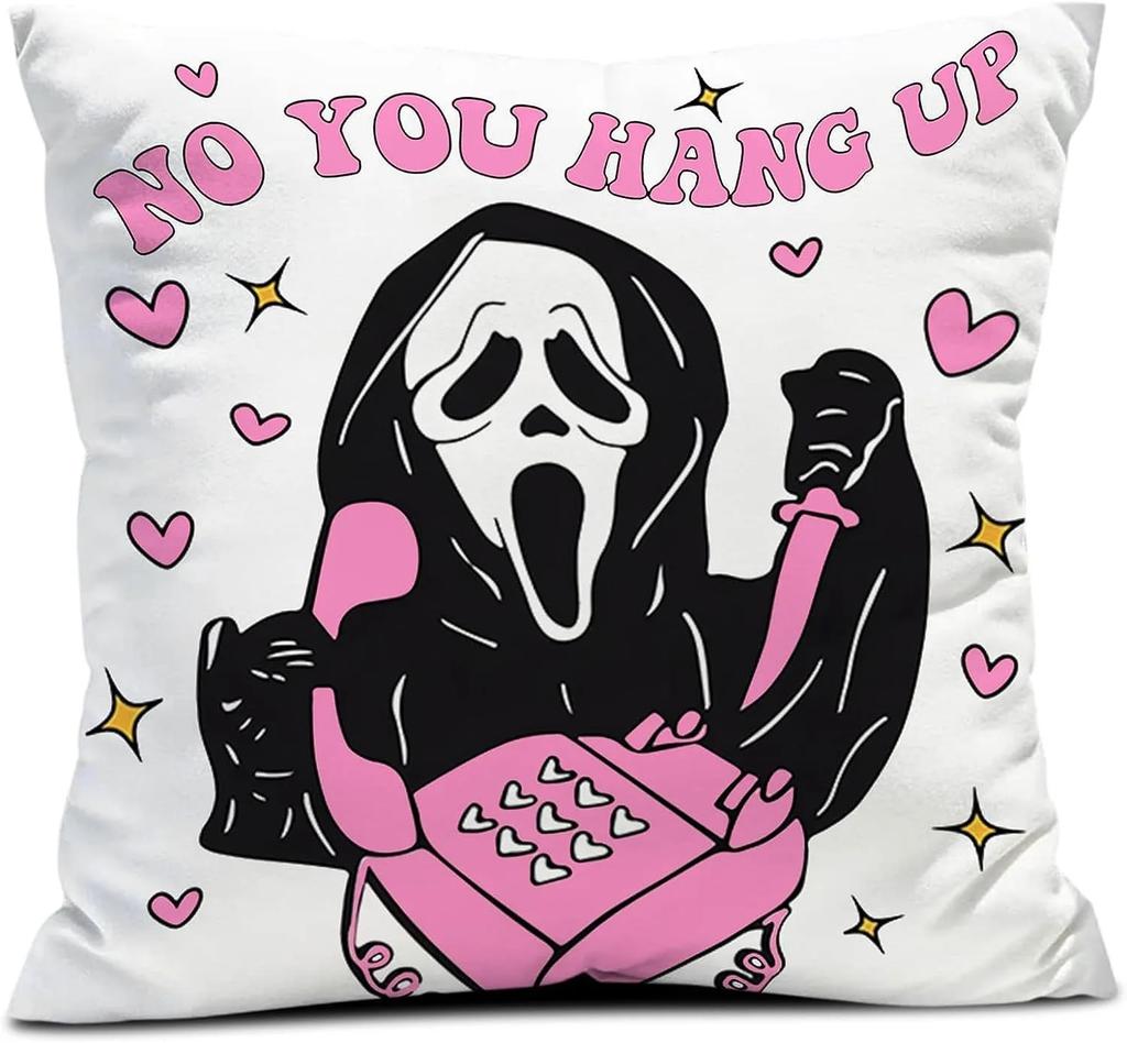 Halloween Party Decoration Cushion Cover Horror Grimace Cushion Cover Suitable For Family Living Room Sofa Room Decoration