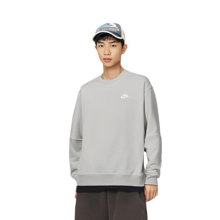 Nike Sweatshirts Men's Gray Crew Neck Moderate Regular BV2667-072