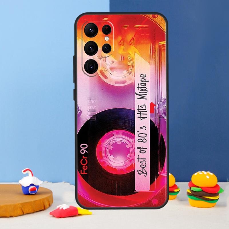 90s Retro Cassette Tape Phone Case For Samsung Galaxy S25 Ultra S9 S10 S20 S22 S21 FE S23 Plus S24 Ultra Cover Coque