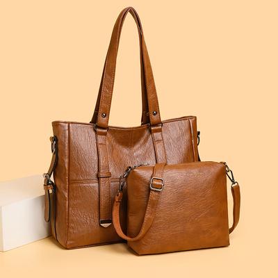 Ensemble de deux sacs fourre-tout pour femme, sac à main grande capacité, sac à bandoulière pour maman