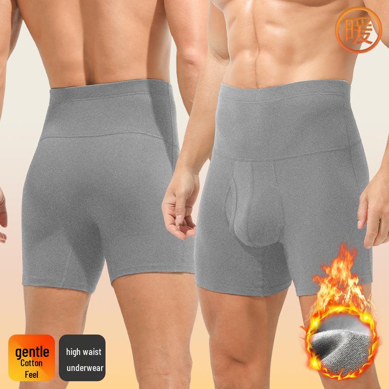 Pánské bavlněné dlouhé boxerky s vysokým pasem proti oděru - Plus size pro sport a teplo