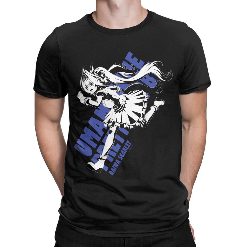 Awesome Umamusume Pretty Derby Daiwa Scarlet T-Shirt Men Round Collar 100% Cotton T Shirt  Short Sleeve Tees Summer Clothing