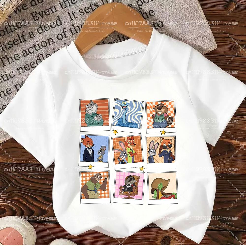 2026 Zootopia Judy&Nick&Gary Tshirt for Kids Casual Cotton Short Sleeve Tees Comfortable Top Street Fashion Parent Child Clothes