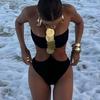 2026 Black Split Bikini Swimsuit Three-point Sexy Backless Strap Swimsuit