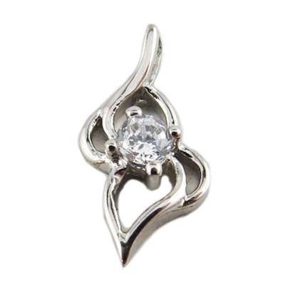 [B9588] - Silver Pendant 'Câlin' Silver White - 9x15 Mm