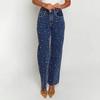 European & American Beaded Frayed Wide-Leg Cowboy Pants