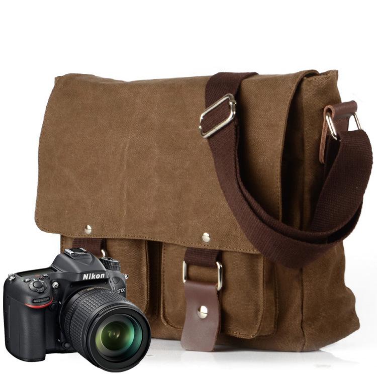 Outdoor Travel Shoulder Bag Retro Canvas Bag Crossbody Bag, Shoulder Canon Photography Bag,  SLR Camera Bag