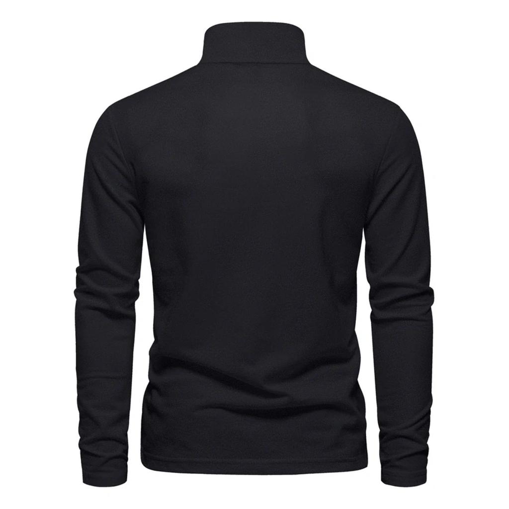 Trend Hub New Men's Deer Embroidery Polo Shirts Solid Color Long Sleeve Social Business Male