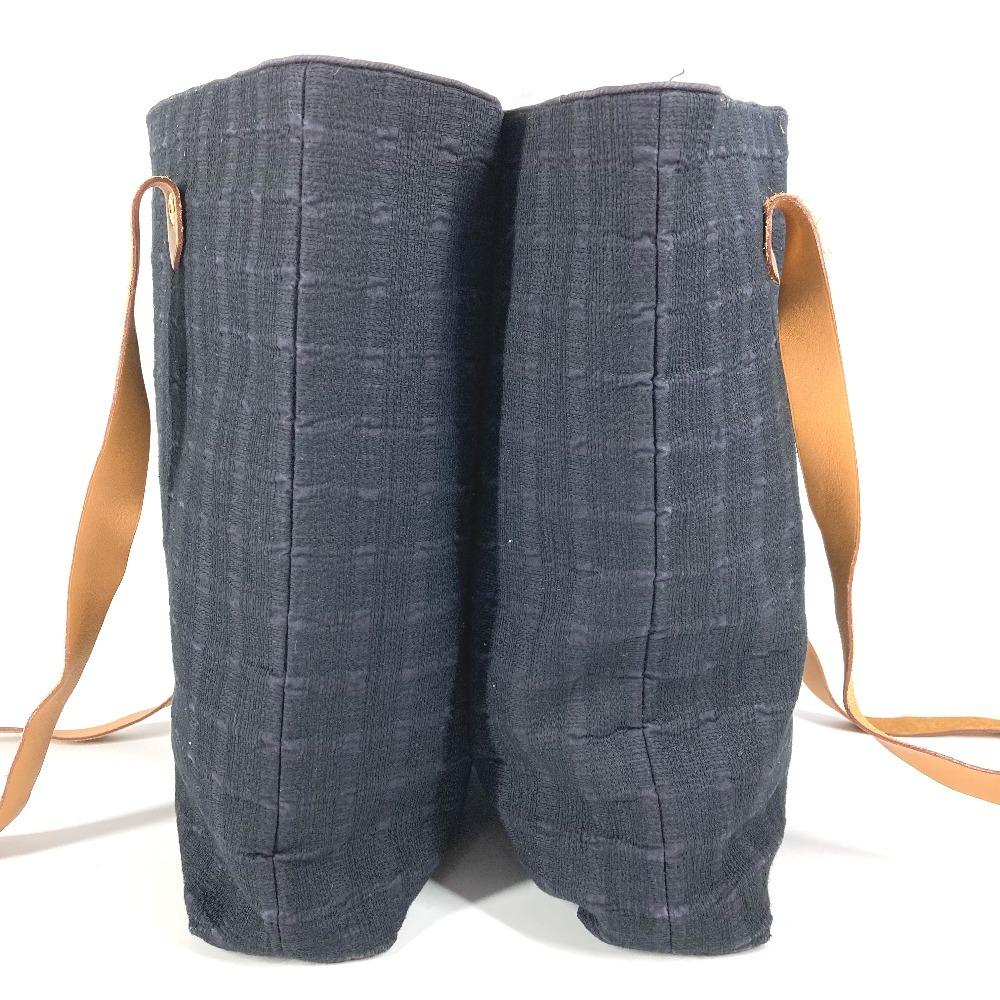 HERMES Amedabaka Badu Posh Bag Tote Bag Shoulder Bag cotton Navy/Navy