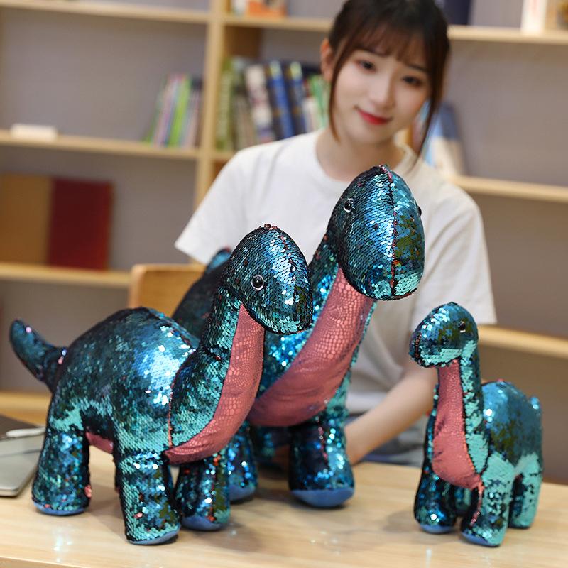 Bai Fen Bai Dolls And Toys Internet Celebrity Space Compartment Sequins Dinosaur Doll Plush Toy Chameleon Doll Sent To Children To Soothe Holding Rag Doll