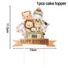 Jungle Birthday Party Decorations Animal Disposable Tableware Set Forest Woodland Safari Birthday Animals Theme Party Supplies