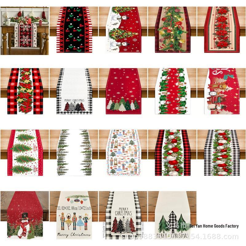 Cross-border Christmas Snowman & Santa Table Runner and Placemat