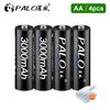 AA AAA 1.2V Rechargeable Battery 3000mAh Rechargeable AA Ni-MH Battery 3A AAA Rechargeable Batteries+4 Slots LCD Smart Charger