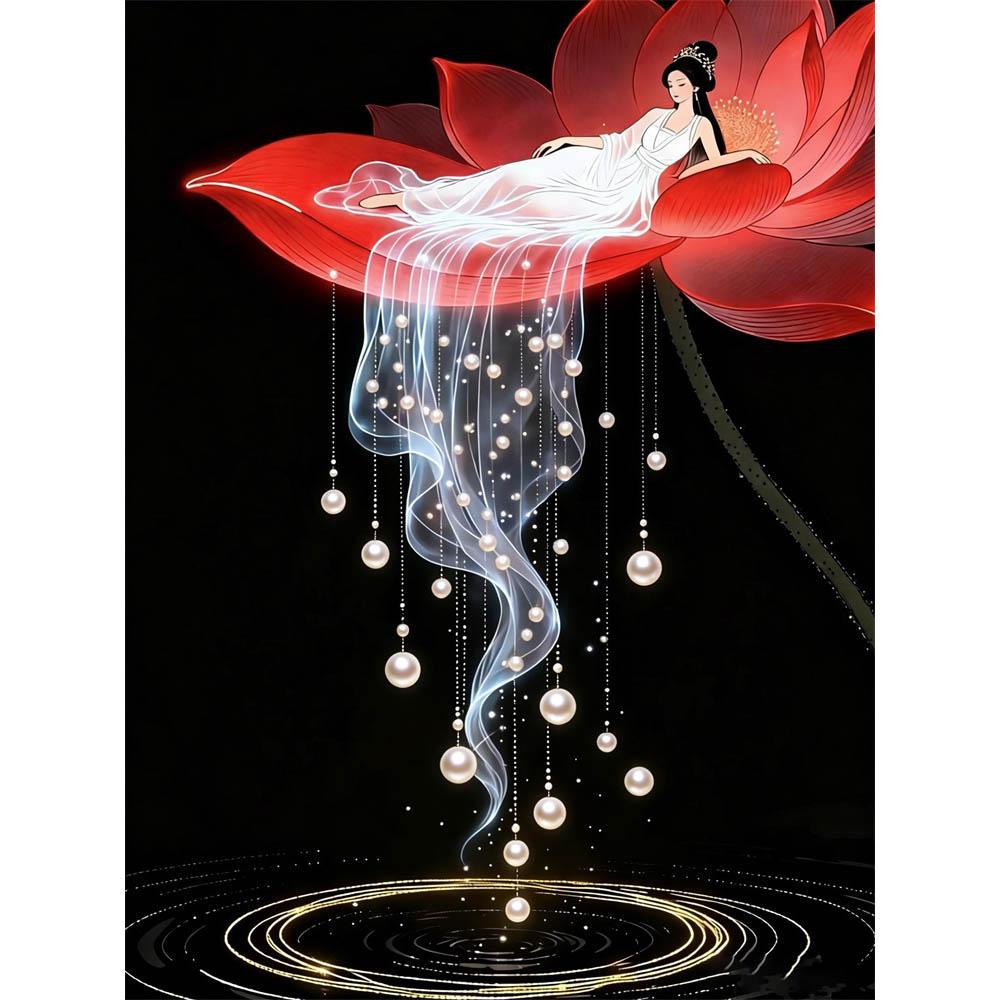

Набор для алмазной мозаики и жемчужной живописи своими руками для взрослых, Женщина на цветке, Специальная форма, Жемчужная картина на стену для декора дома и офиса, Ручная работа, Подарок 30x40cm