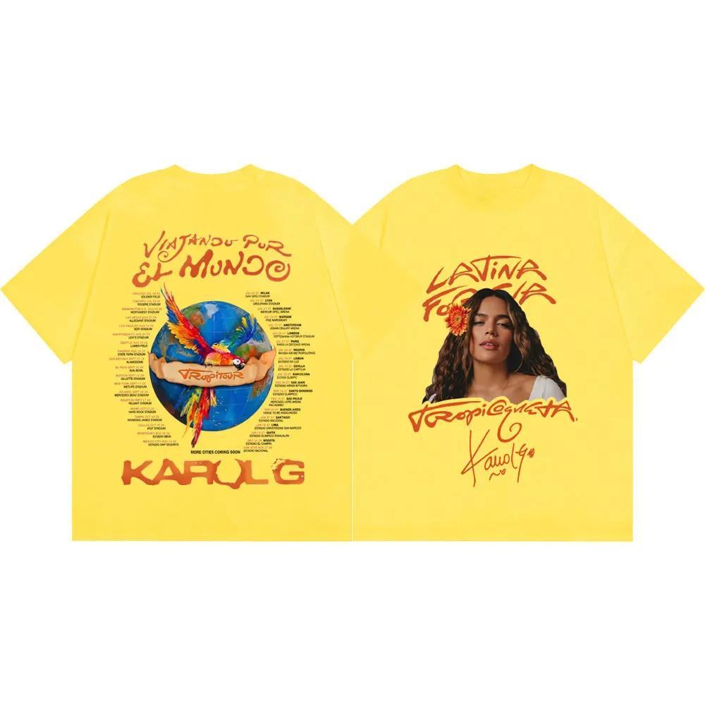 Sängerin Karol G Tropicoqueta Tour 2026 T-Shirt Herren Damen Harajuku Y2k Ästhetische T-Shirts Sommer Mode Lässiges Oversized T-Shirt