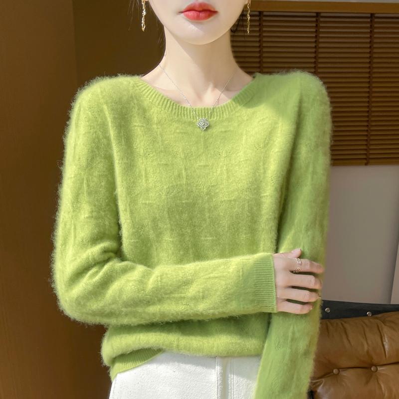 Women's Cashmere Sweater Qinghe Cashmere 30% Cashmere 70% Wool Autumn and Winter Pullover Warm and Fashionable