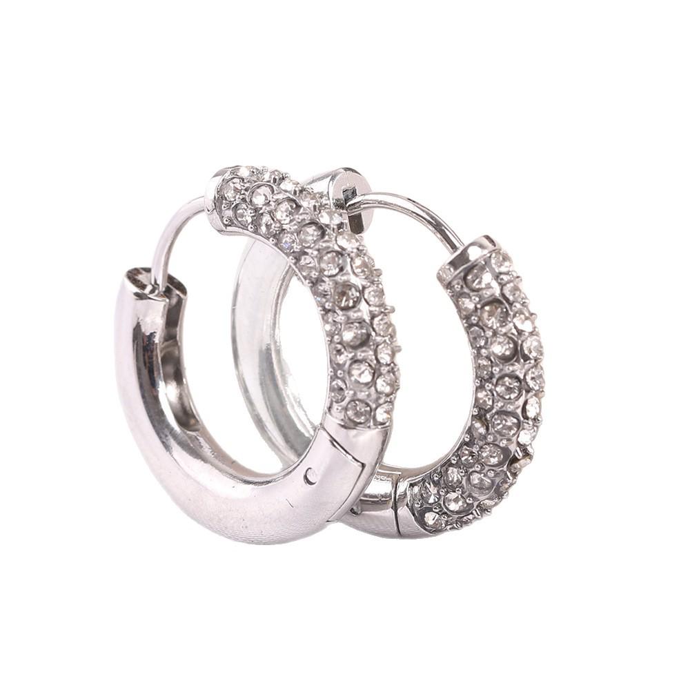 14K Gold Stainless Steel C-Shaped Half-Moon Earrings for Women