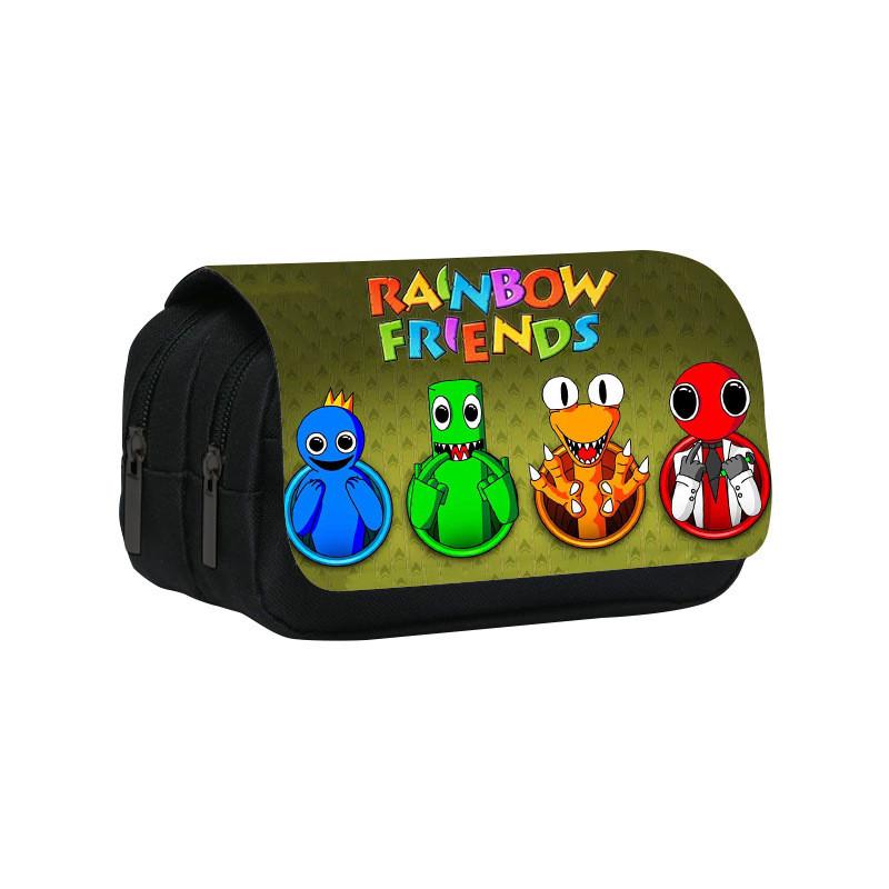 Rainbow Friends Double Layer Pencil Case With Large Capacity For Students And Kids