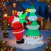 7.87FT Inflatable Santa Claus Elf Tree Toy Xmas Yard Lawn Party Decoration Festive Gift LED Lit Christmas Supplies Home Ornament