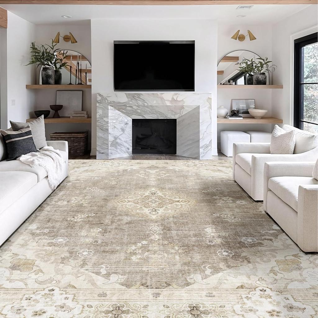 Green Boho Area Rugs for Bedroom Washable Rugs Abstract Soft Persia Carpet for Living Room Laundry Room Kitchen Non Slip Carpet