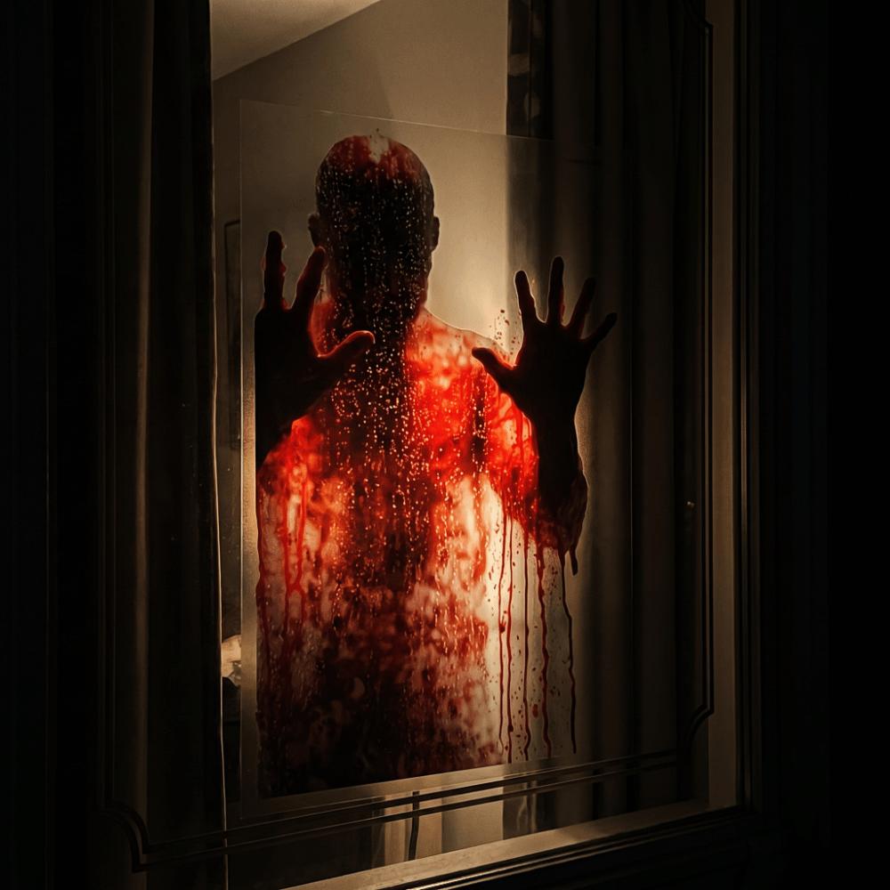 Self-Adhesive Halloween Wall Decals Scary Silhouette Cling Stickers Indoor Use