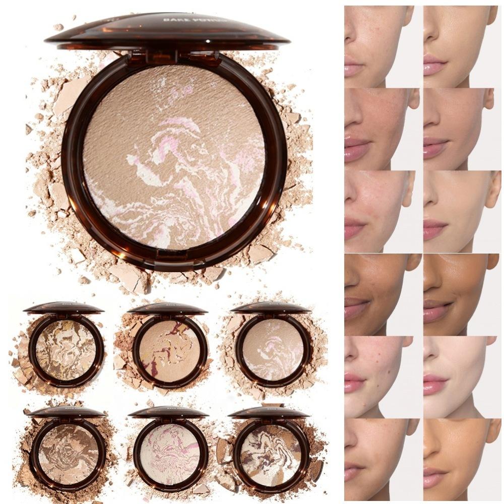 Marmor-Finish-Puder - Fixierpuder mit Öl-Kontrolle & Schimmer-Highlighter für Face Contouring, Natürlich Matt & Glow