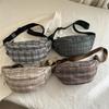 2025 Autumn New Retro College Style Plaid Foreign Style Personalized Plaid Trend Large Capacity Breast Bag Women's Fanny Pack