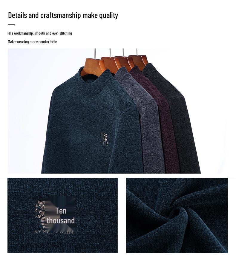 2025 Men's Autumn/Winter Thick Warm High-Collar Knit Sweater