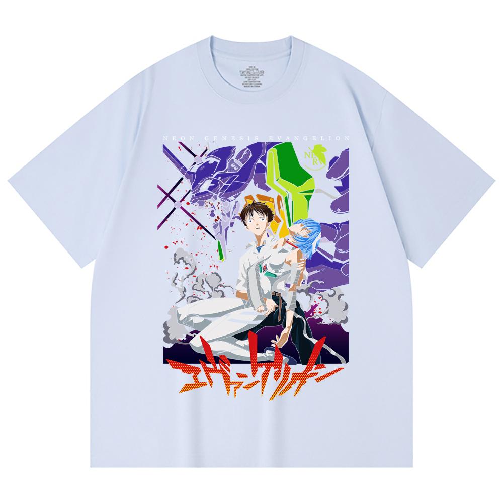 230 g/m² 100 % Baumwolle Evangelion V1 Druck Unisex Schweres Baumwoll-T-Shirt