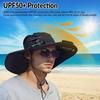 Solar Powered Fan Hat for Men Women Wide Brim Hat with 2 Fans Outdoor Fishing Beach Sun Hat