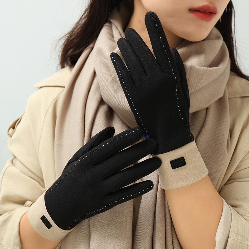 Gloves Women's Winter Velvet Warm Cute Cold Touch Screen Riding Driving New Velvet Gloves