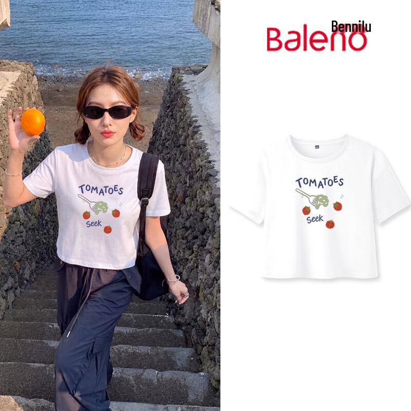 Baleno Women s Pure Cotton Loose Fit T-Shirt S белый