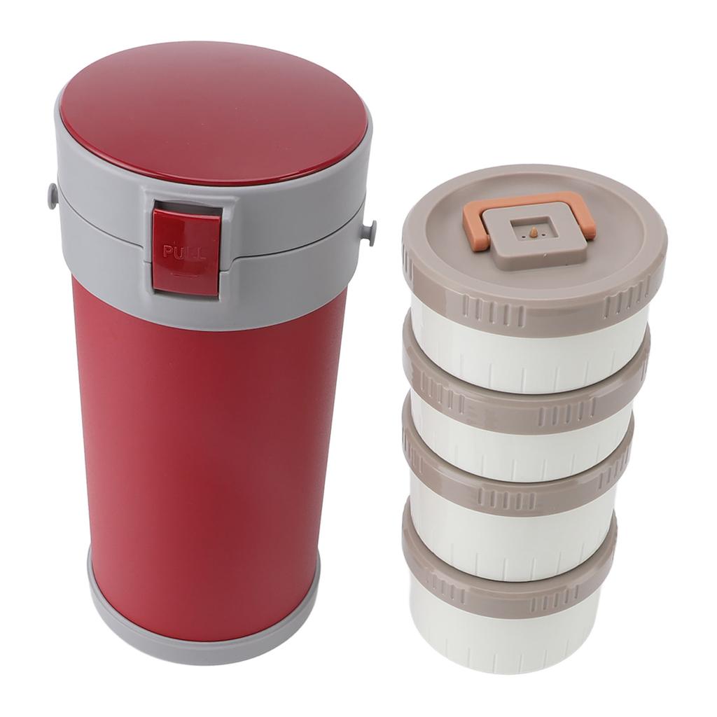 Insulated Jar 2.9L 304 Stainless Steel Microwave Safe Leakproof Stackable Lunch Box with Strap Handle Insulated Vacuum Food Jar for School