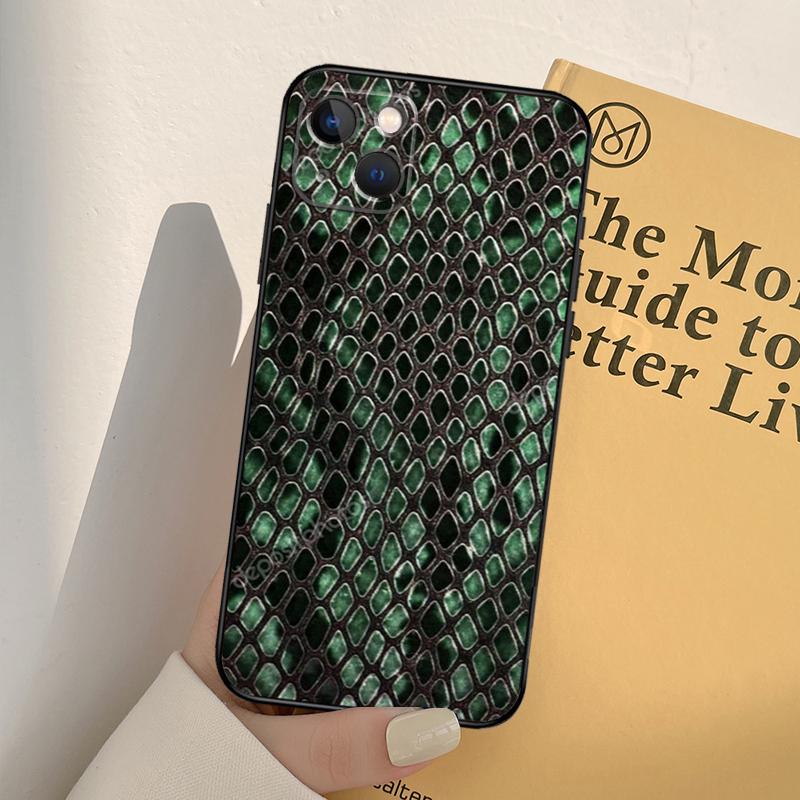 Python-ormskinn Telefonfodral För iPhone 17 16 15 14 11 12 13 Pro Max mini XR 16e 15 16 Plus 17 Air Heltäckande