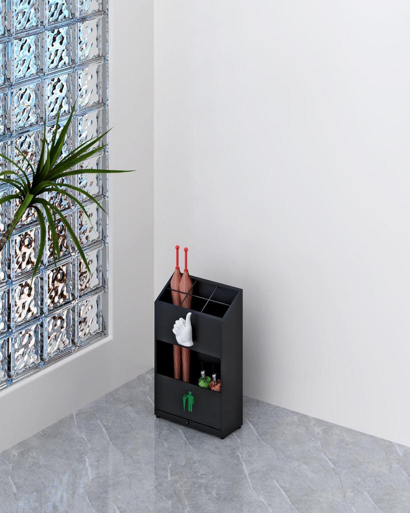 Kompakt paraplyställ för entréer, hotell och butiker