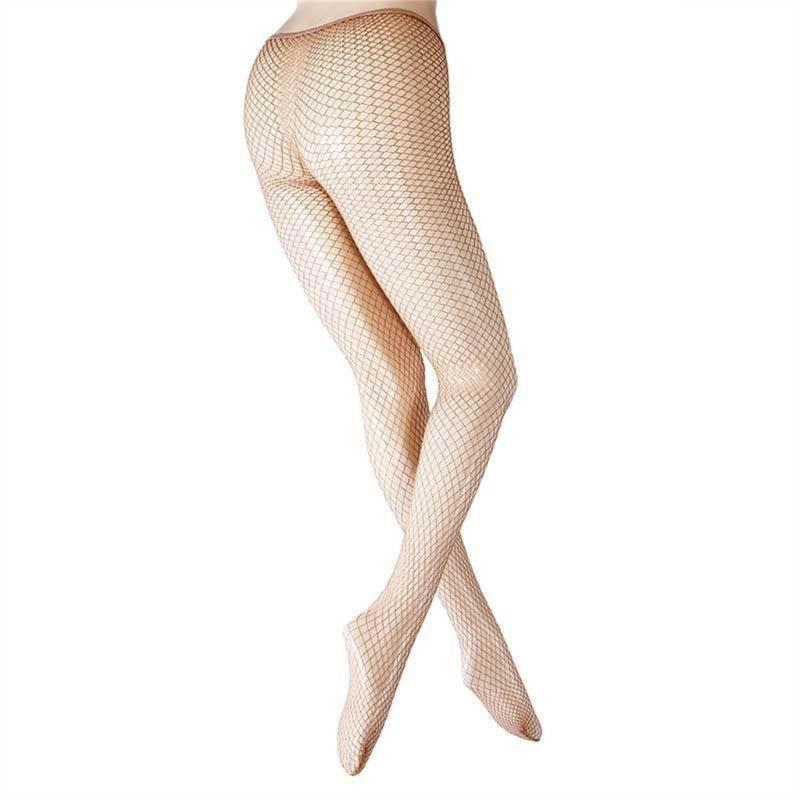 Women Hollowout Sheer Fishnet Tights Stockings Low Cut V Waist Shimmering Metallic Pantyhose Leggings Party Hosiery