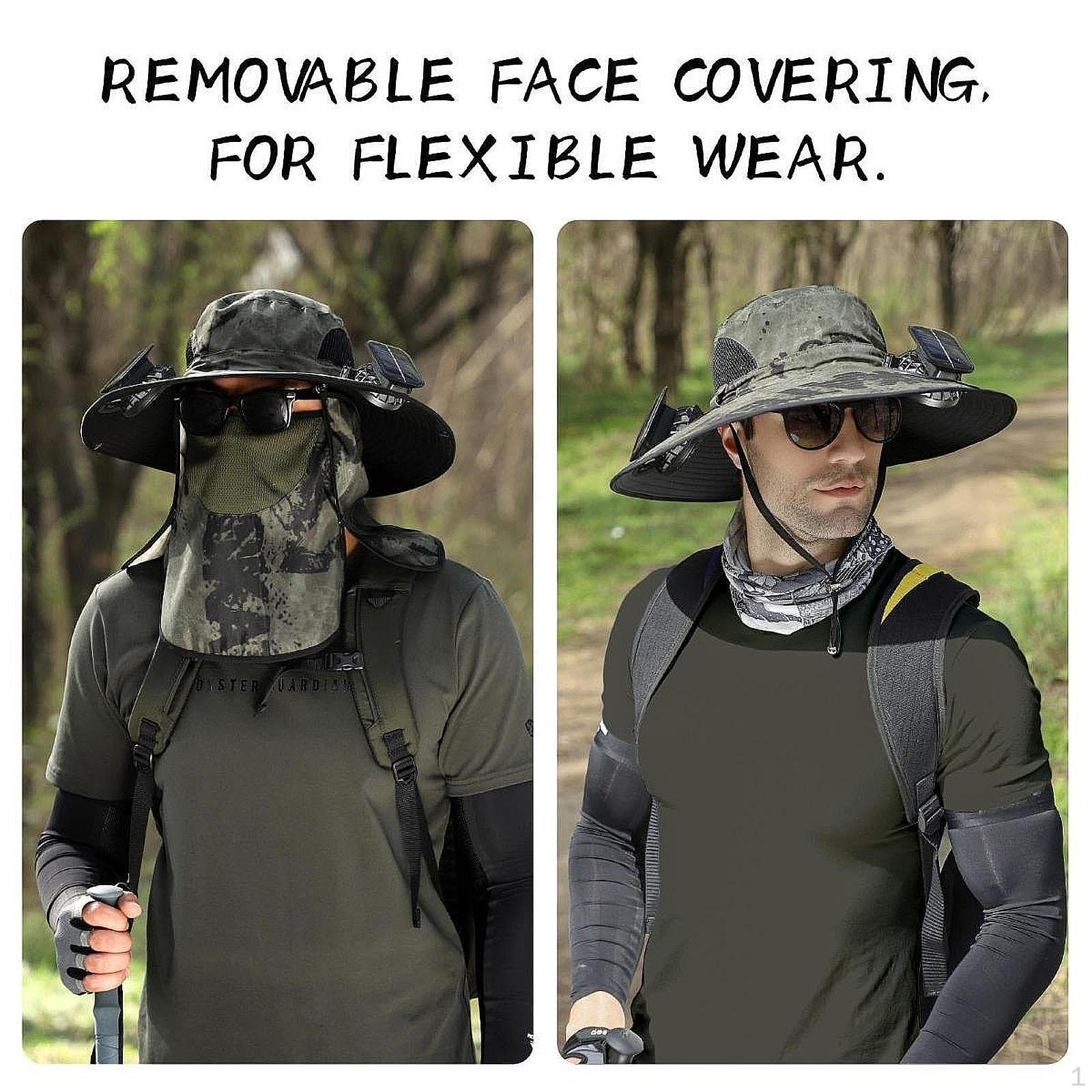 

Регулируемая шляпа от солнца с вентилятором, подходит для рыбалки и работы в саду зелёный