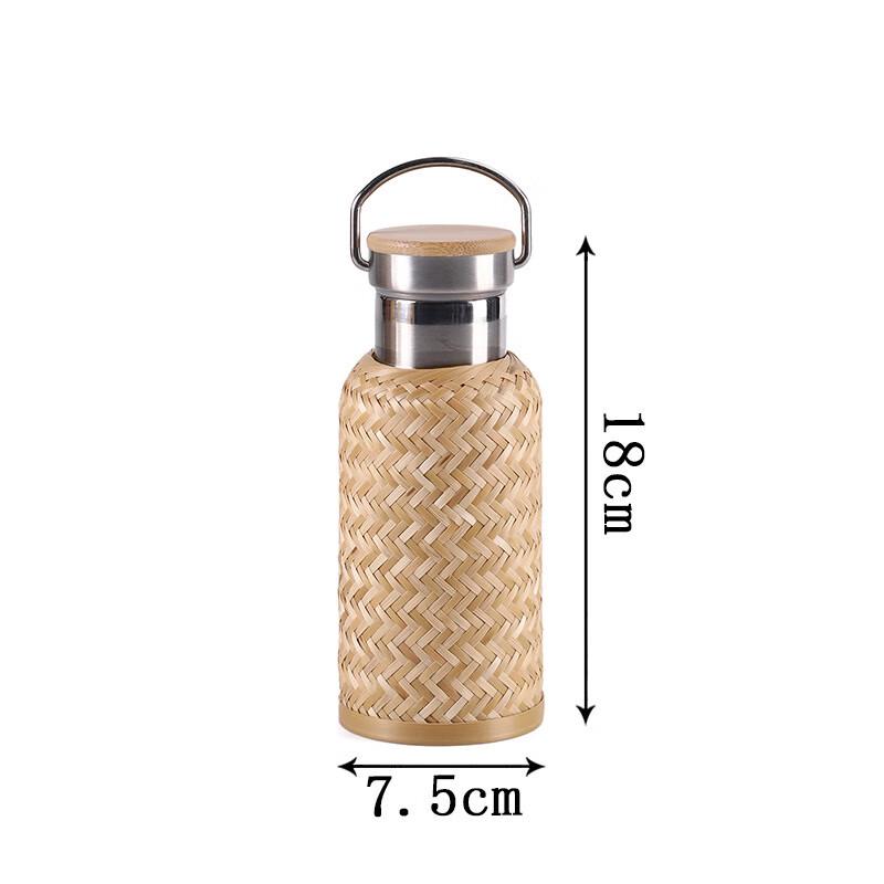 ZISIZ Bamboo Woven Insulated Stainless Steel Mug