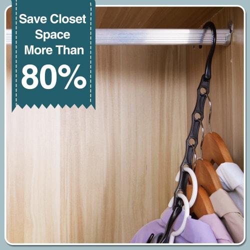AMKUFO 6-Pack Closet Organizer, Magic Clothes Hanger, Space-Saving Closet Closer Organizer, Multipurpose Hanger Organizer, Dorm Room Essentials