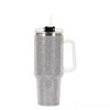 Rhinestone Handle Insulated Tumbler with Straw