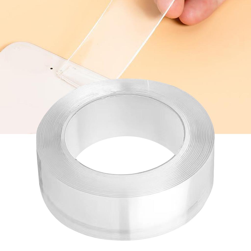 1 Roll Double Sided Mounting Tape Prevent Slip Strong Fixation Washable Transparent Adhesive Tape