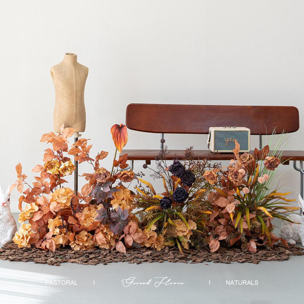 Retro Pastoral Artificial Autumn Flowers for Home, Hotel, Mall, and Outdoor Decor