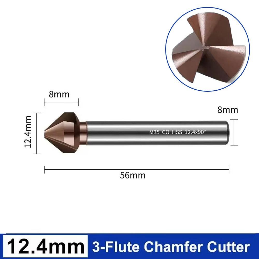 1Pcs M35 Cobalt Chamfer Countersink Drill Bit High Speed Steel 3 Flutes Chamfering Cutter 6.3-40mm Stainless Steel