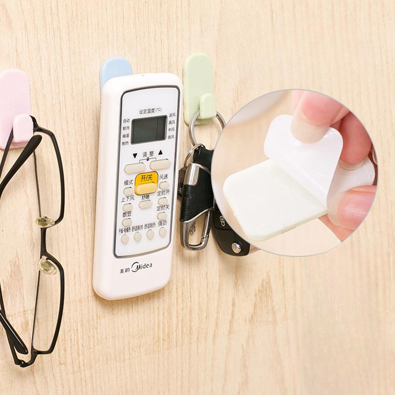 2 Pair of Creative Mother-child Combination Hook Wall Self-adhesive Universal Hooks TV Air Conditioning Remote Control Organizer